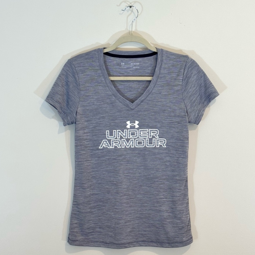 *NWOT - Under Armour Velocity Wordmark Tee, Gray, Size: XS